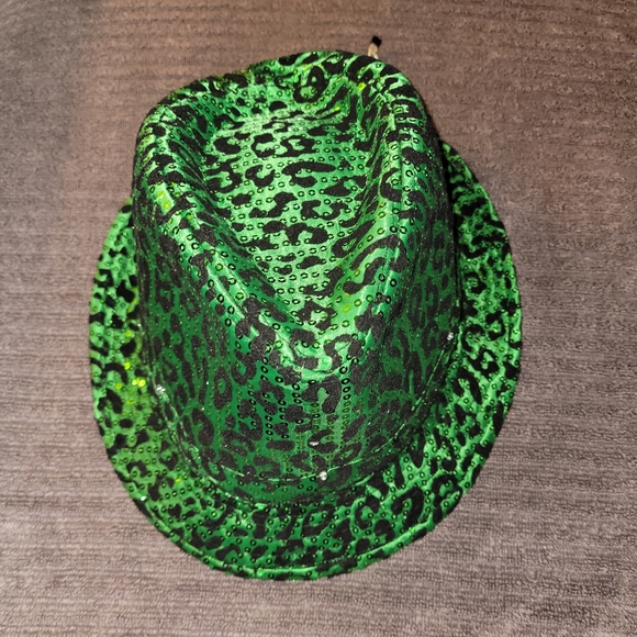 Other - Green Leopard Fedora